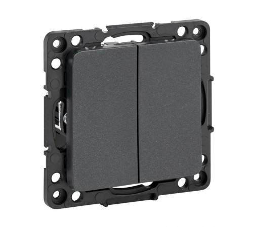 Стокгольм Механизм Выключателя 2-кл. проходного 10А черный PROxima  EZV10-027-10  EKF