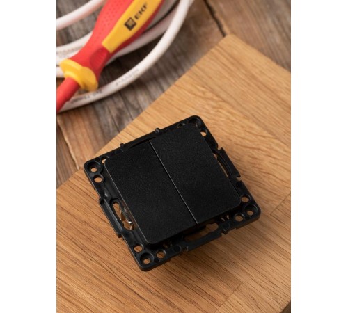 Стокгольм Механизм Выключателя 2-кл. проходного 10А черный PROxima  EZV10-027-10  EKF