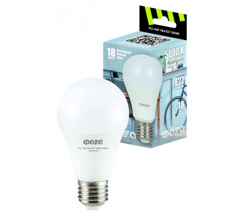 Лампа светодиодная FLL- A60 18w E27 5000K 230/50   .5038417  ФАZА