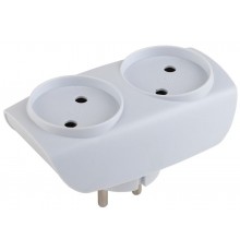 Тройник SP-2-W  2гн, без заземл. (белый) (10/60/1500) C0045520  ЭРА