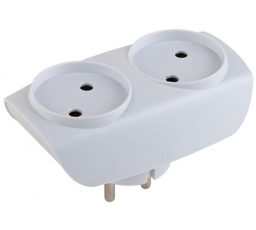 Тройник SP-2-W  2гн, без заземл. (белый) (10/60/1500) C0045520  ЭРА