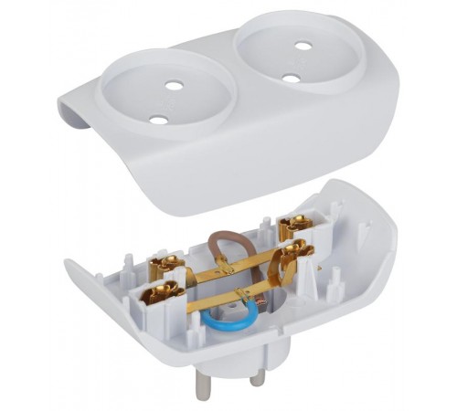 Тройник SP-2-W  2гн, без заземл. (белый) (10/60/1500) C0045520  ЭРА