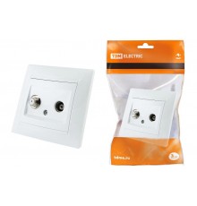 Розетка TV ("мама") + SAT (F-разъем) 0-2400МГц белая "Лама"   SQ1815-0020  TDM