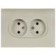 SKANDY Розетка 2-местная без з/к с з/ш 10А сб. SK-R09B бежевый  SK-R23-10-K10-F  IEK