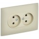 SKANDY Розетка 2-местная без з/к с з/ш 10А сб. SK-R09B бежевый  SK-R23-10-K10-F  IEK