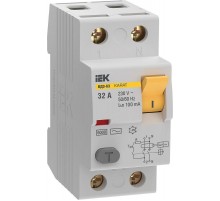 Выключатель дифференциальный (УЗО) ВД3-63 2P 32А 100мА 6кА тип АС KARAT  MDV20-2-032-100  IEK