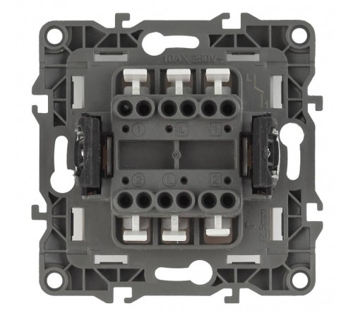 Выключатель двойной 12-1104-04  10АХ-250В,  шампань  Б0014648  ЭРА