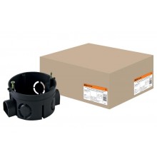 Коробка установочная 68х42 стыковочные узлы, черная с саморезами  SQ1402-1115  TDM