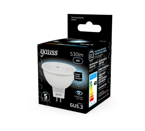 Лампа светодиодная LED 5Вт GU5.3 220В 4100К MR16  101505205  Gauss