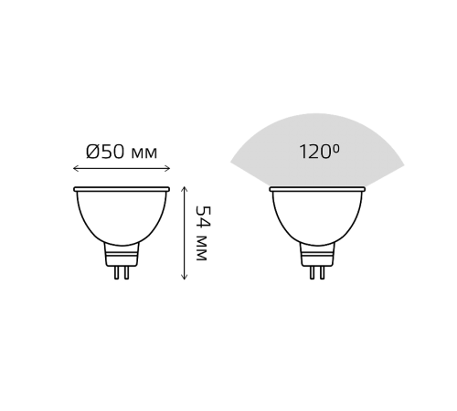 Лампа светодиодная LED 5Вт GU5.3 220В 4100К MR16  101505205  Gauss