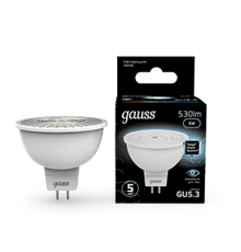 Лампа светодиодная LED 5Вт GU5.3 220В 4100К MR16  101505205  Gauss