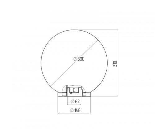 Светильник садово-парковый НТУ 01-100-303 без опоры, шар золотистый D=300 mm  Б0048058  ЭРА