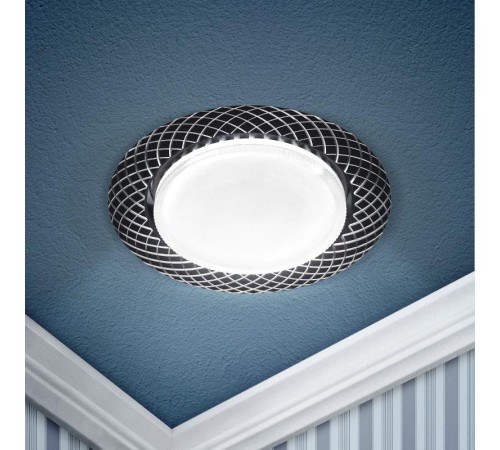 Светильник встраиваемый точечный под лампу GX53 KL 76 AL/BK /1 Gx53,220V, 13W, черный (50/1000)  Б0049007  ЭРА