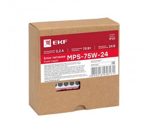 Блок питания 24В MPS-75W-24 EKF Proxima   mps-75w-24   EKF
