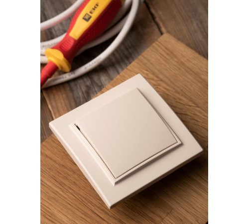 Выключатель 1-кл. СП 10А бежевый Минск EKFERV10-021-20EKF