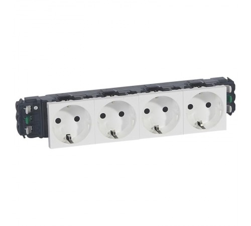 Розетка Mosaic DLP нем.ст. 4Х2К+З безвинтовые зажимы  077404  Legrand