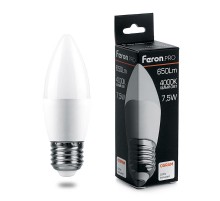 Лампа светодиодная .PRO LB-1307 Свеча E27 7.5W 4000K OSRAM LED  38057  Feron
