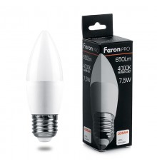 Лампа светодиодная .PRO LB-1307 Свеча E27 7.5W 4000K OSRAM LED  38057  Feron