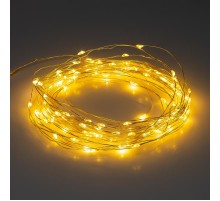 Садовая гирлянда ERASF22-42 на солнечной батарее Нить теплый свет 100 microLED, 10 м  Б0053371  ЭРА