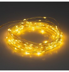 Садовая гирлянда ERASF22-42 на солнечной батарее Нить теплый свет 100 microLED, 10 м  Б0053371  ЭРА