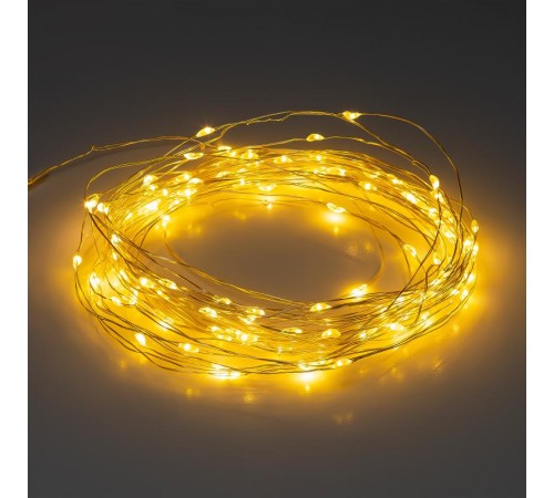 Садовая гирлянда ERASF22-42 на солнечной батарее Нить теплый свет 100 microLED, 10 м  Б0053371  ЭРА