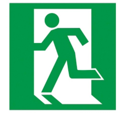 Пиктограмма (наклейка) . 150х150мм "Выход здесь" (левосторонний)  YPC30-150VZ-LSTR  IEK