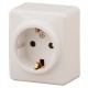 Розетка 11-2203-02  2P+E Schuko, 16АХ-250В, ОУ, Эксперт, Слоновая кость Б0020686  ЭРА