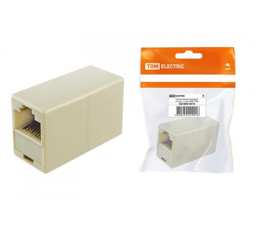 Компьютерный проходник (гнездо-гнездо) 8P8C, инд. упаковка   SQ1809-0019  TDM