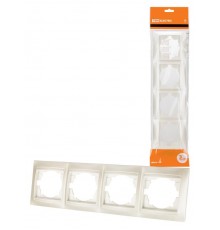 Рамка 4-х постовая горизонтальная перламутр "Лама"  SQ1815-0832  TDM