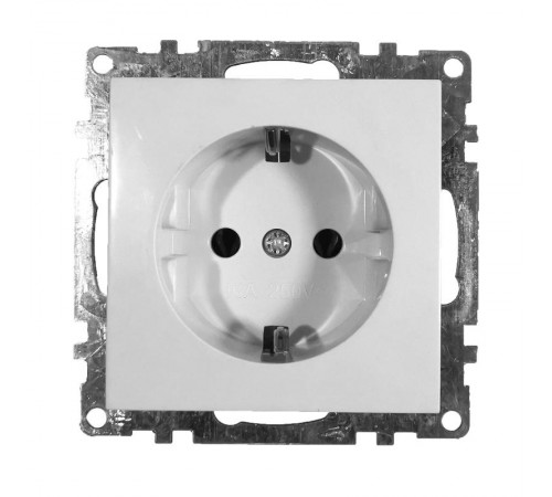 Розетка электрическая 1-местная с/з (механизм), серия Катрин, GLS16-7110-01, белый  39304  STEKKER