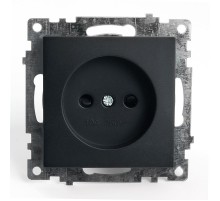Розетка 1-местная с защитной шторкой (механизм) б/з, 250В, 10А, серия Катрин, GLS10-7109-05, черный  39609  STEKKER