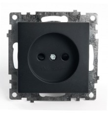 Розетка 1-местная с защитной шторкой (механизм) б/з, 250В, 10А, серия Катрин, GLS10-7109-05, черный  39609  STEKKER