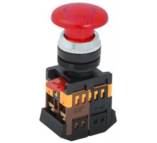 Кнопка AELA22 "Грибок" красный d22мм неон/240В 1з+1р   BBG20-AELA-K04  GENERICA