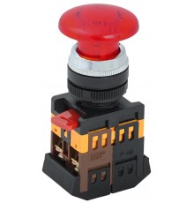 Кнопка AELA22 "Грибок" красный d22мм неон/240В 1з+1р   BBG20-AELA-K04  GENERICA