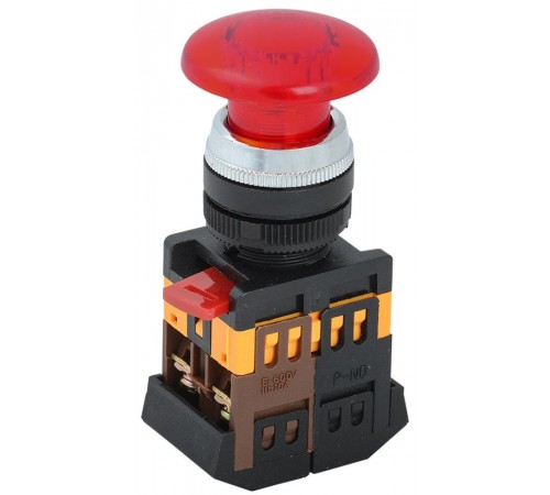 Кнопка AELA22 "Грибок" красный d22мм неон/240В 1з+1р   BBG20-AELA-K04  GENERICA