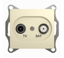 Glossa Бежевый TV-SAT Розетка проходная 4DB  GSL000298  SE