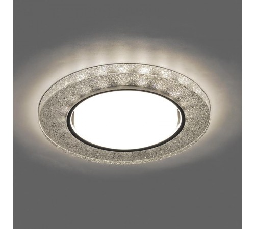 Светильник встраиваемый с белой LED подсветкой CD4041 потолочный GX53 без лампы, серебро, хром  40518  Feron