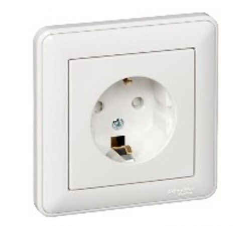 W59 Слоновая кость Розетка с заземлением с защитными шторками (в сборе)  RS16-152-28  SE
