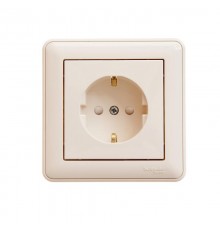 W59 Слоновая кость Розетка с заземлением с защитными шторками (в сборе)  RS16-152-28  SE