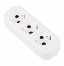 Колодка 3 гнезда с заземлением "Эконом"  11-8712  PROconnect