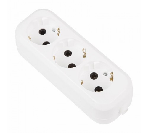 Колодка 3 гнезда с заземлением "Эконом"  11-8712  PROconnect