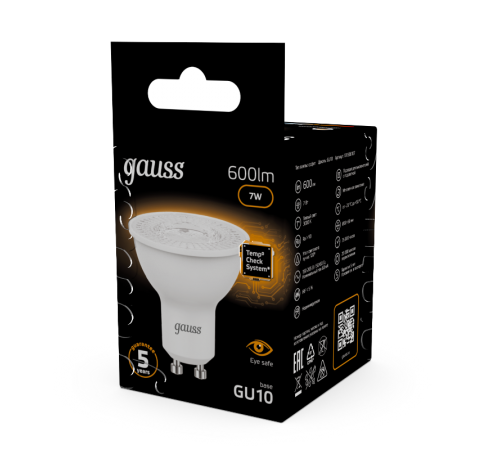 Лампа светодиодная LED 7Вт GU10 220В 2700К MR16  101506107  Gauss