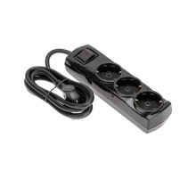 Удлинитель PREMIUM 3 гнезда, 1,5м, 3х1,5мм, с/з, с выключателем, черный  13-4106  REXANT