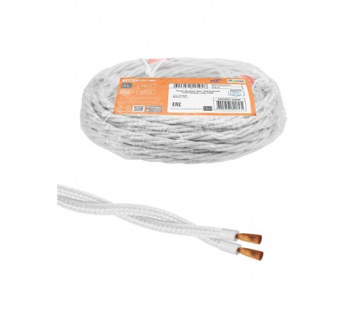 Ретро провод "Эко" 2х2,5 витой ГОСТ белый (10м)  SQ2801-0302  TDM