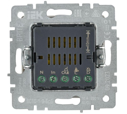 BRITE Кнопка звонка с инд. отел. 10А ВС10-1-9-БрБ бел.  BR-V14-2-10-K01  IEK