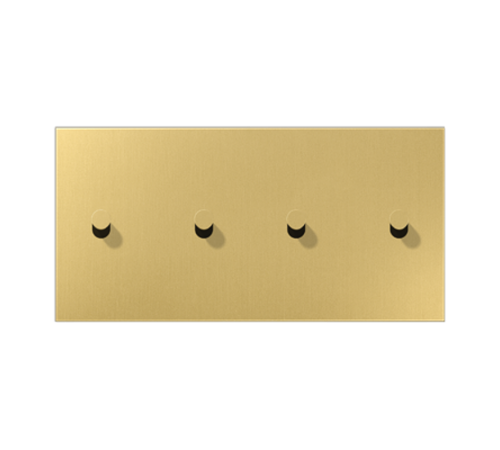 Центральная плата, 2 поста, для горизонтальной установки, тумблеры 2+2, конус; металл; латунь classic; LS1912  ME12-250CK25  Jung