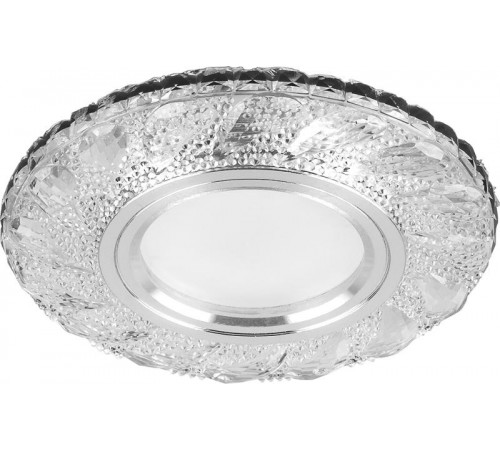 Светильник точечный встраиваемый под лампу, с LED подсветкой CD907 15LED*2835 SMD 4000K, MR16 50W G5.3, белый, хром  28850  FERON