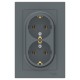 AtlasDesign Грифель Розетка 2-ая с заземлением, 16А, (в сборе с рамкой)  ATN000724  SE