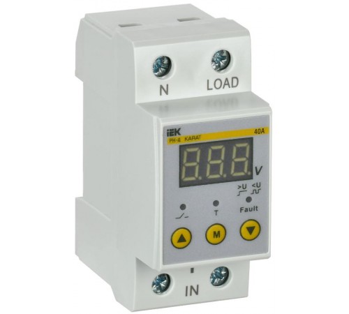Реле напряжения РН-д однофазное 36мм 40А   IVR21-1-40  IEK