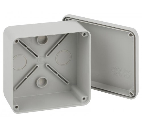 Распаячная коробка KORvp приборная подъездная открытой установки 100х100х50мм на винтах с гладкими стенками  Б0058942  ЭРА